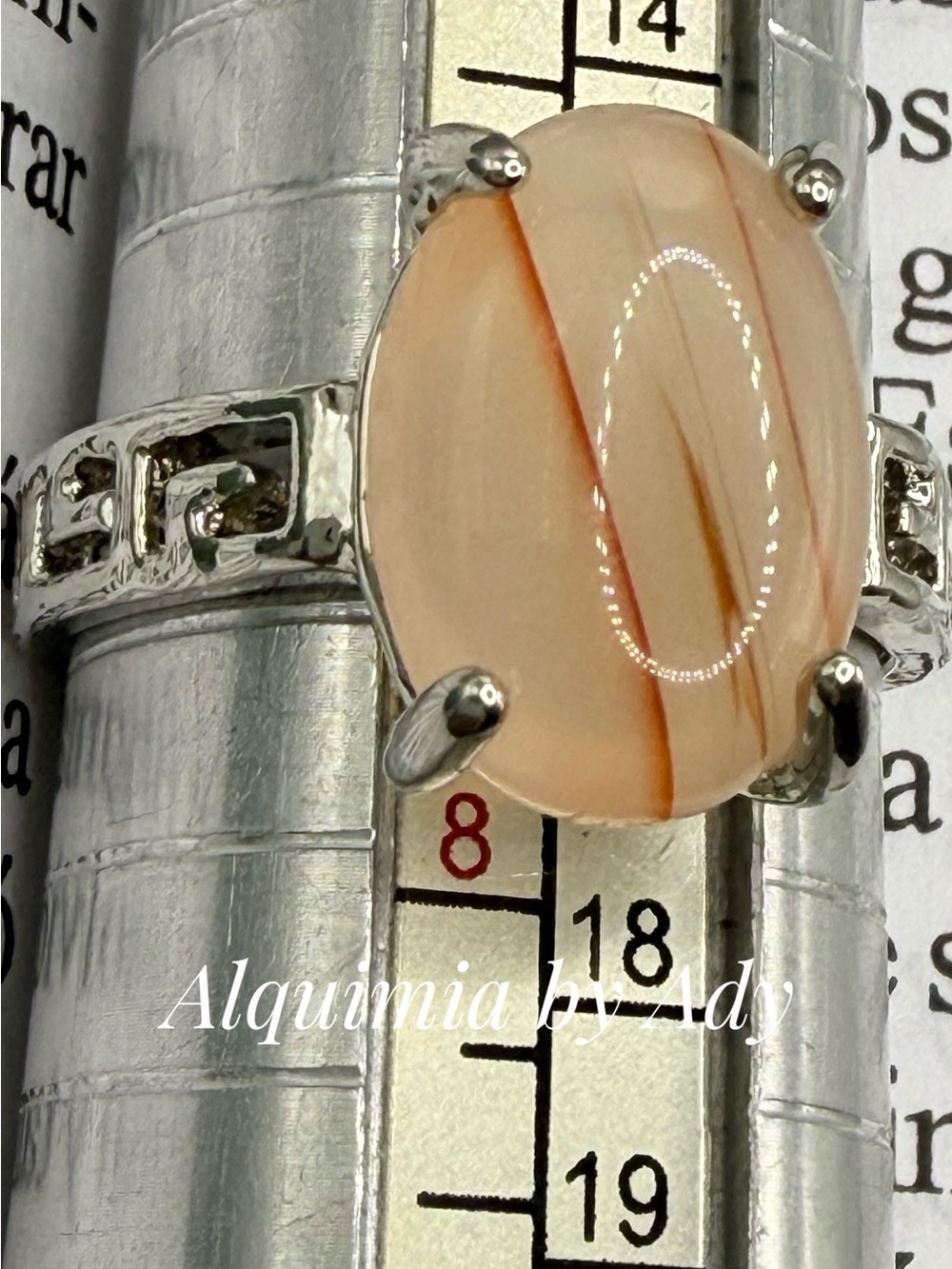 Peach-Orange agate Ring